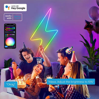 Visual Neon Strip – 5 meter RGBIC LED-ljus med Tuya-app och fjärrkontroll