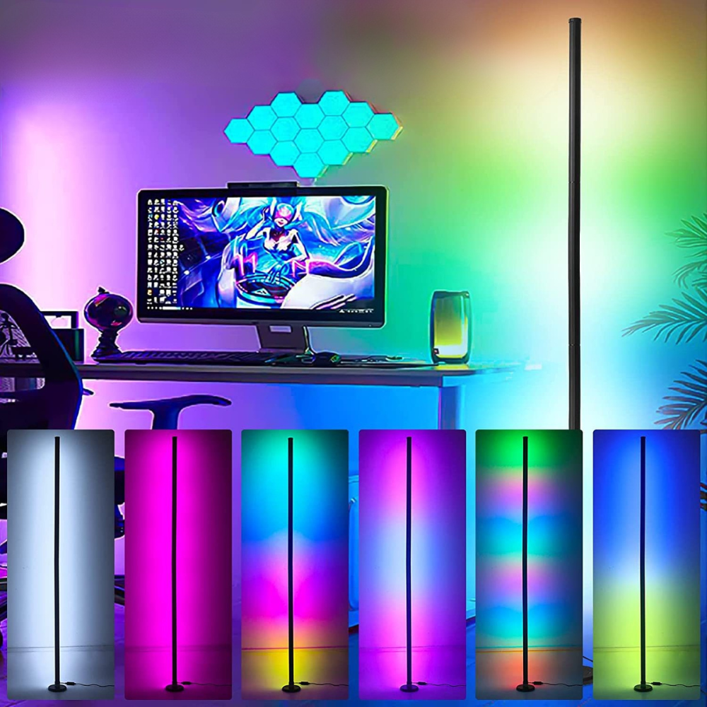Visual RGB-golvlampa – 145 cm stämningsbelysning med appstyrning och flerfärgseffekt