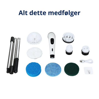 Cleano Brush – 8-i-1 sladdlös elektrisk rengöringsborste med 140 cm teleskopstång