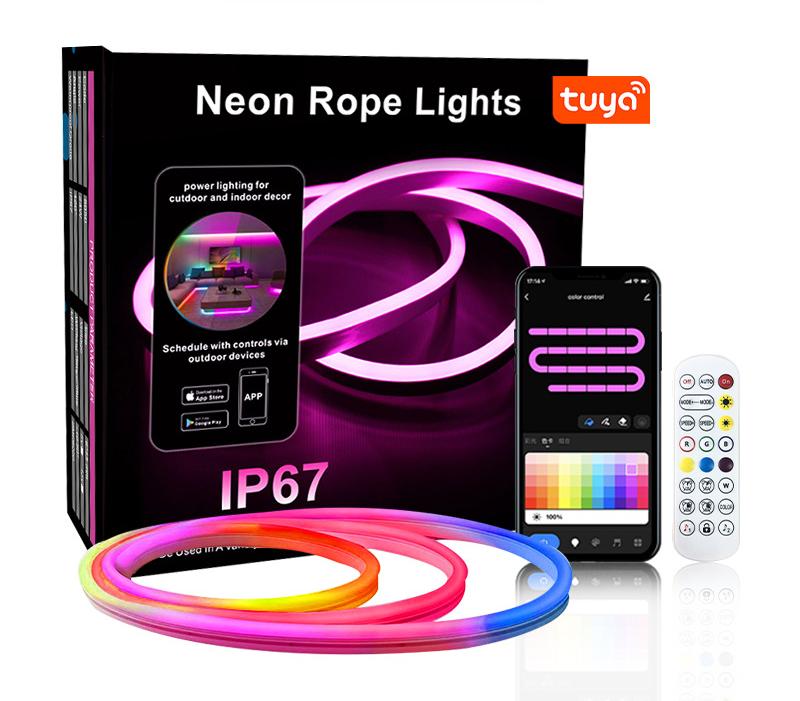 Visual Neon Strip – 5 meter RGBIC LED-ljus med Tuya-app och fjärrkontroll